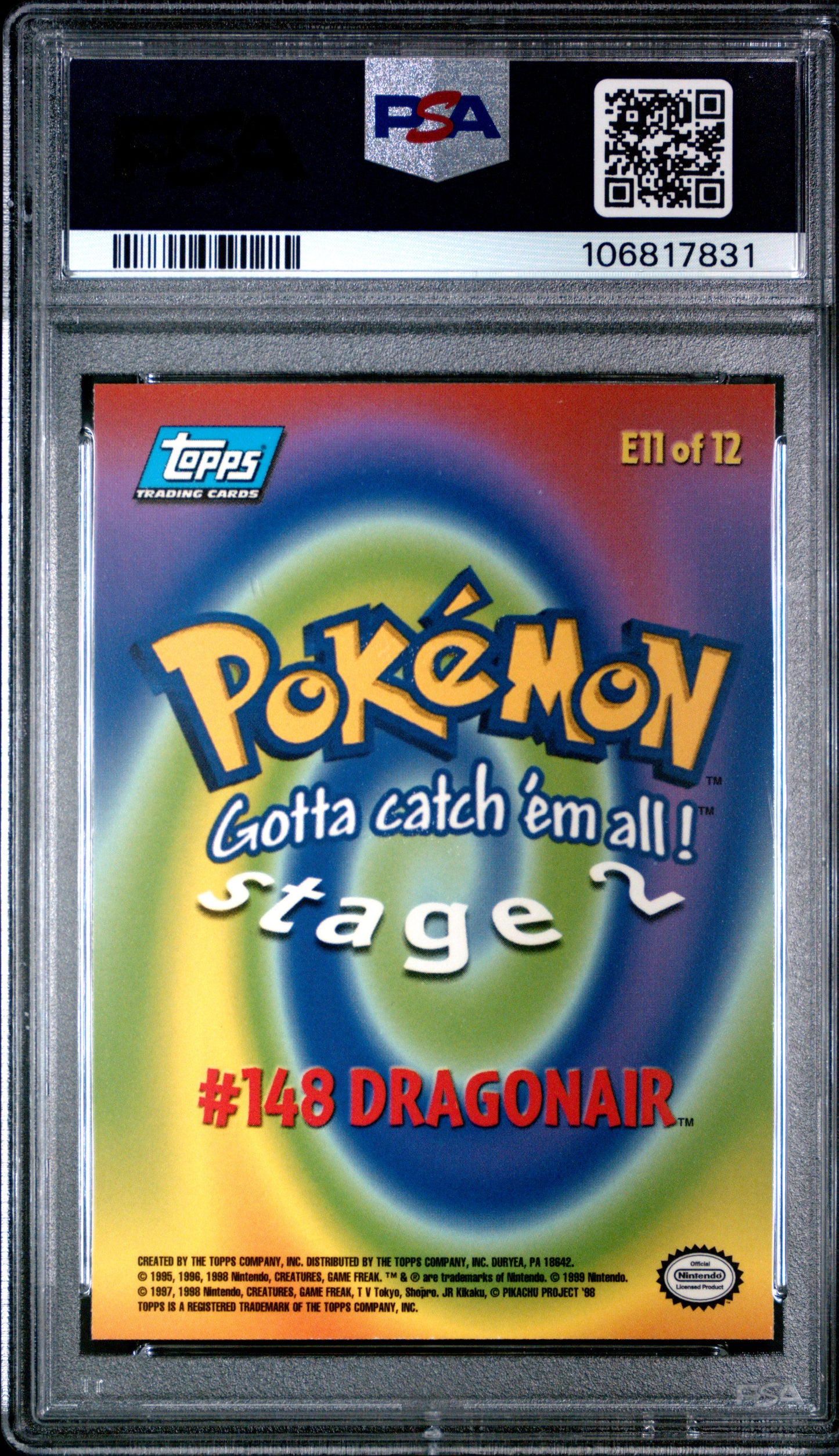 PSA 9 - Dragonair #E11 1999 TOPPS Movie Edition - Pokemon