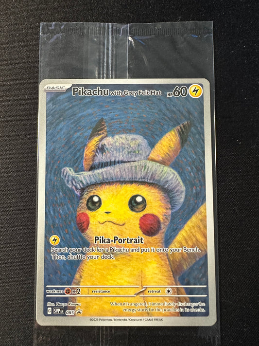 Pikachu with Grey Felt Hat SVP085 SEALED Van Gogh X Promo Pokemon [NM] (1)