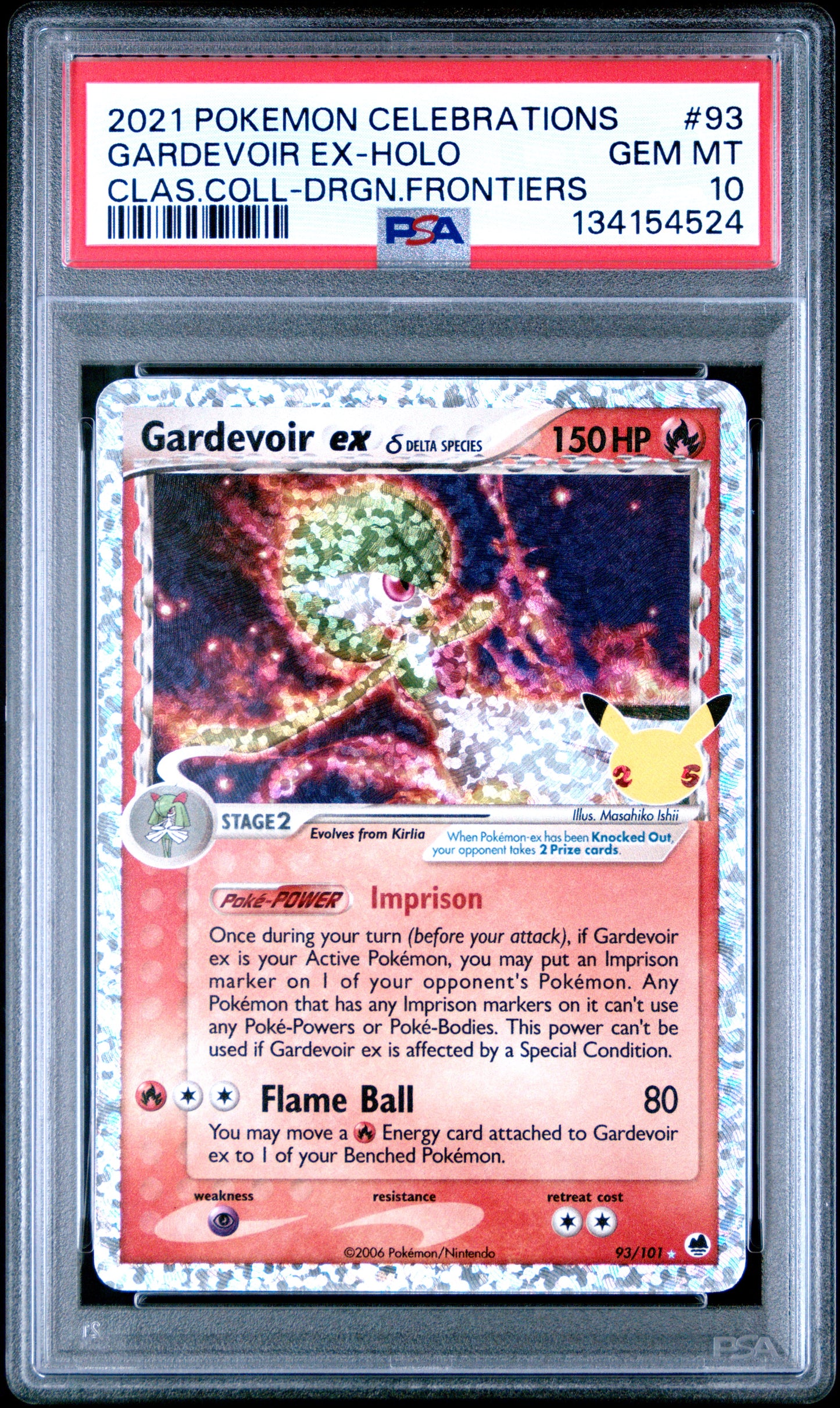 PSA 10 - Gardevoir ex Delta 93/101 SWSH Celebrations Classic Collection - Pokemon
