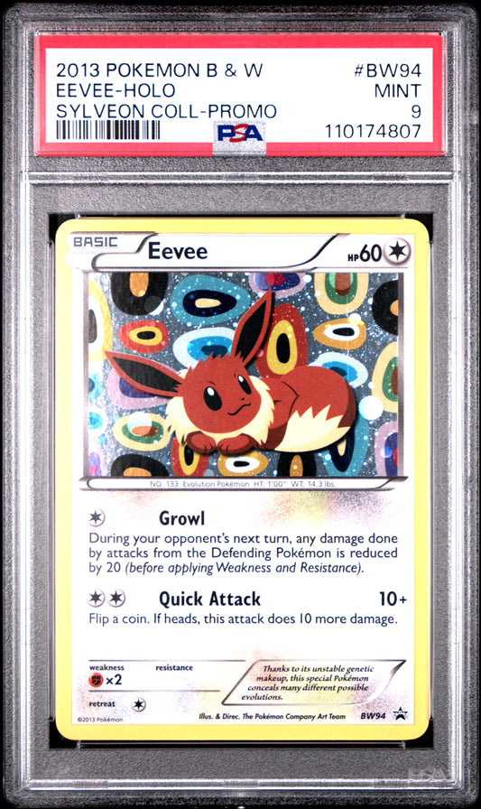 PSA 9 - Eevee Holo BW94 Sylveon Collection Promo - Pokemon