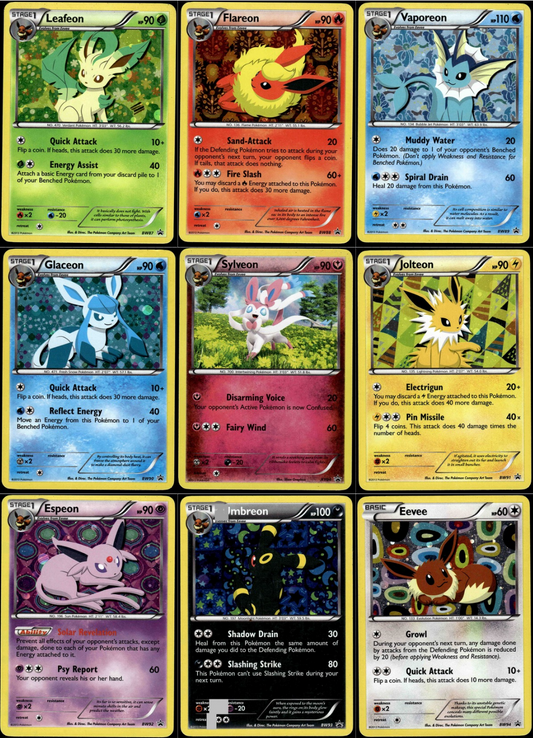 Eeveelutions BW87/88/89/90/91/92/93/94/XY04 Sylveon Collection SET (9) Pokemon [PL]
