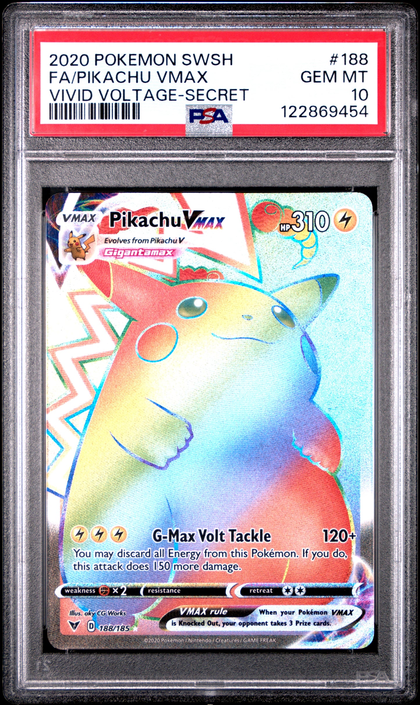 PSA 10 - Pikachu VMAX 188/185 SWSH Vivid Voltage - Pokemon