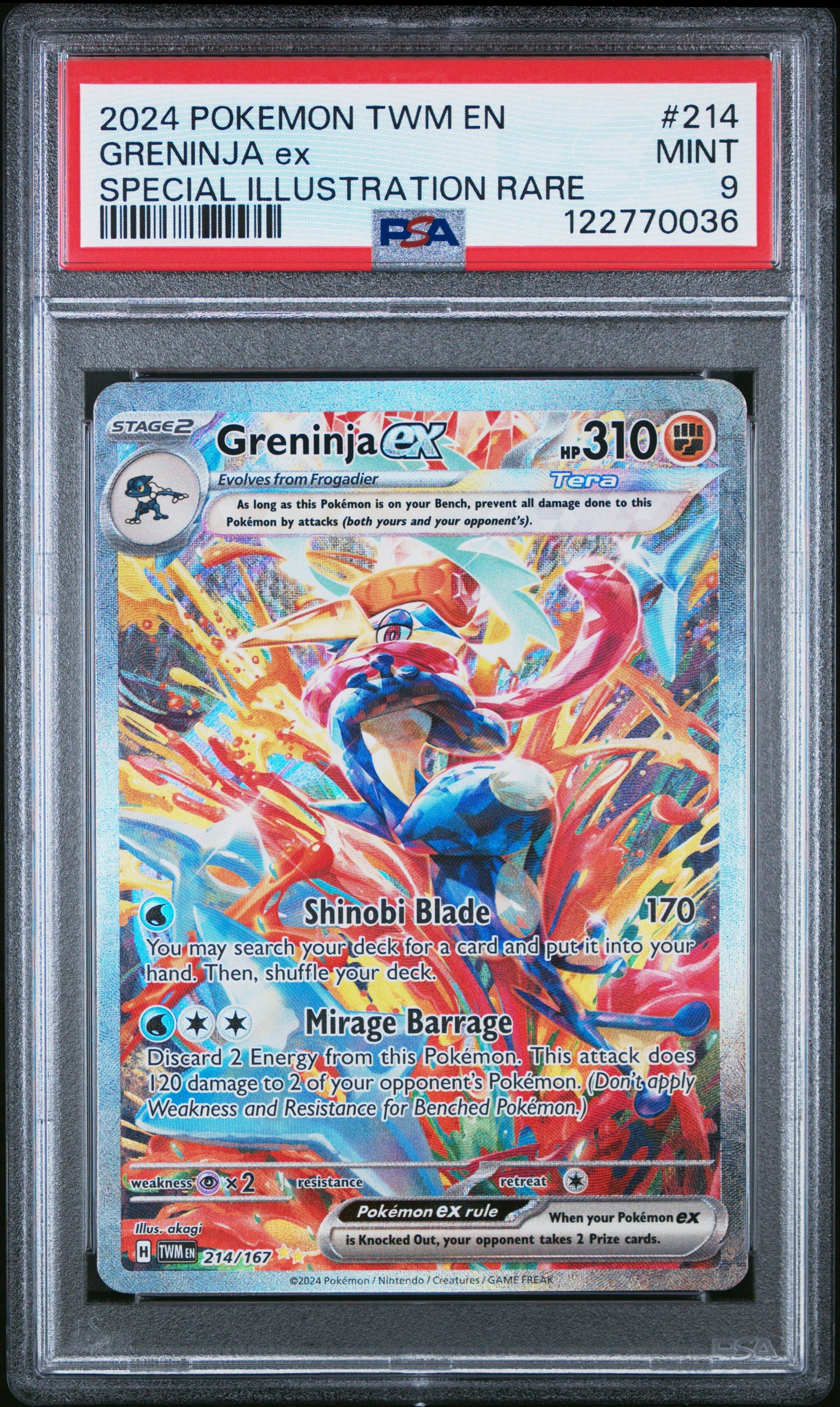 PSA 9 - Greninja ex 214/167 SIR SV Twilight Masquerade - Pokemon