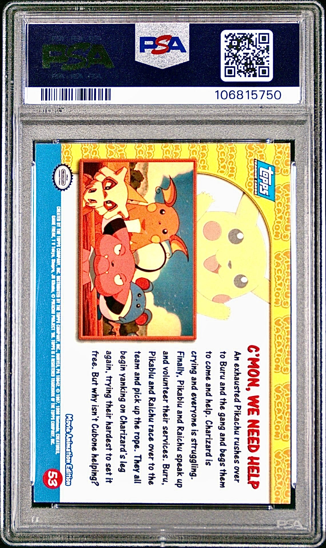 PSA 9 - C’mon We Need Help #53 1999 TOPPS Movie Edition - Pokemon