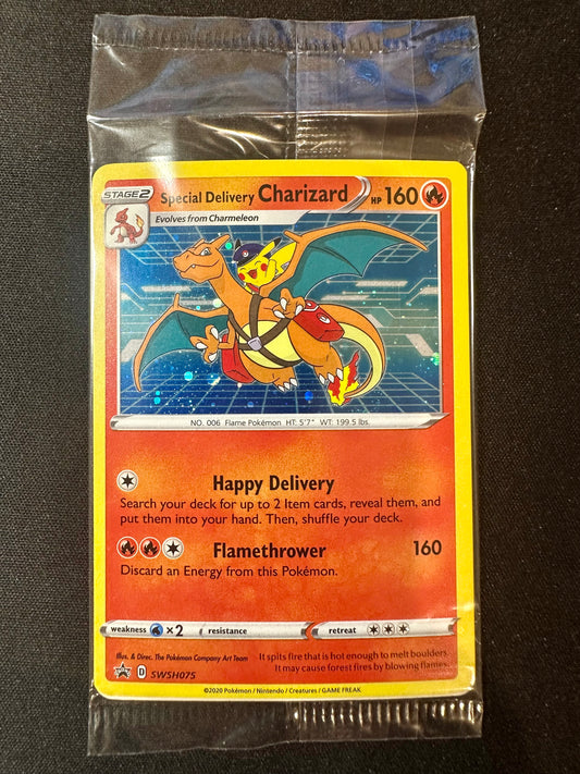 Special Delivery Charizard Holo SWSH75 SEALED UK Exclusive Promo Pokemon [NM] (4)