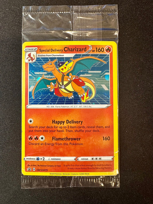 Special Delivery Charizard Holo SWSH75 SEALED UK Exclusive Promo Pokemon [NM] (1)
