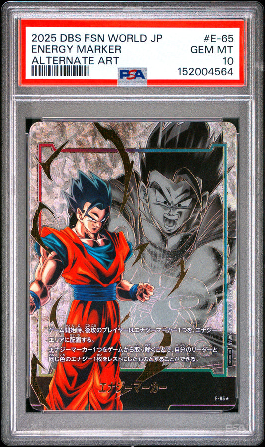 PSA 10 - Son Gohan Energy Marker E-65 Alternate Art JPN Fusion World x564 - DBS