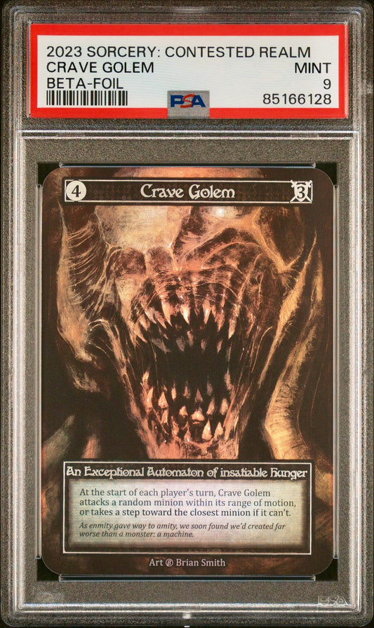 PSA 9 - Crave Golem (Exceptional Foil) Beta - Sorcery
