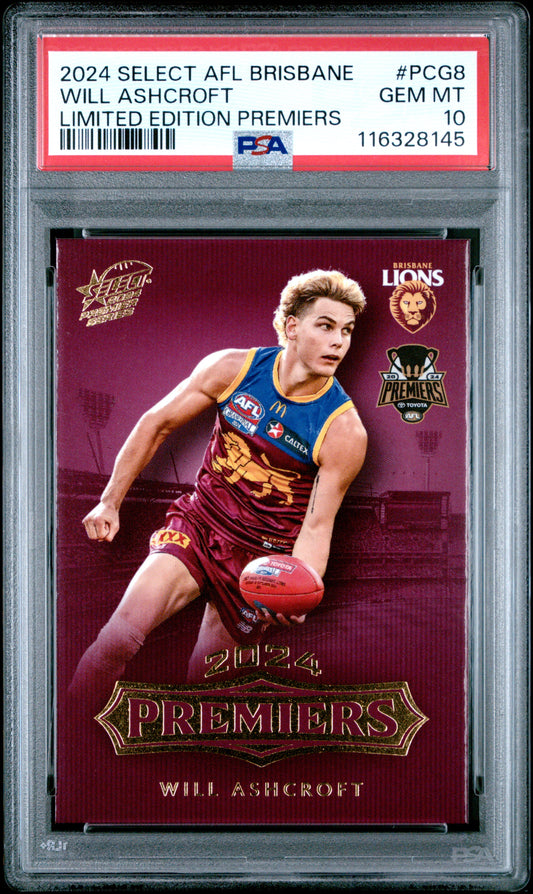 PSA 10 - Will Ashcroft (Brisbane) #PCG08 2024 SELECT Premier Series - AFL
