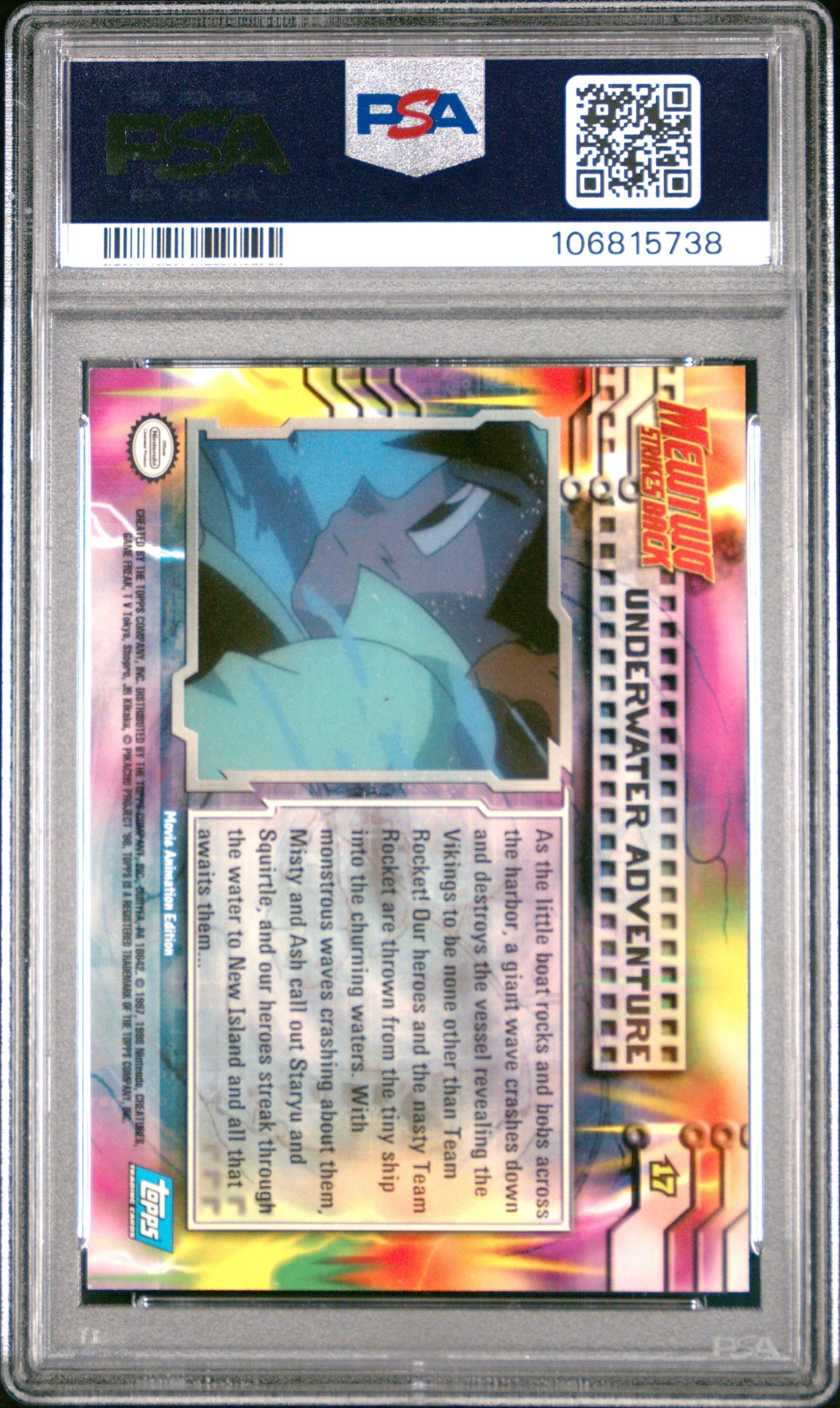 PSA 9 - Underwater Adventure #17 1999 TOPPS Movie Edition - Pokemon