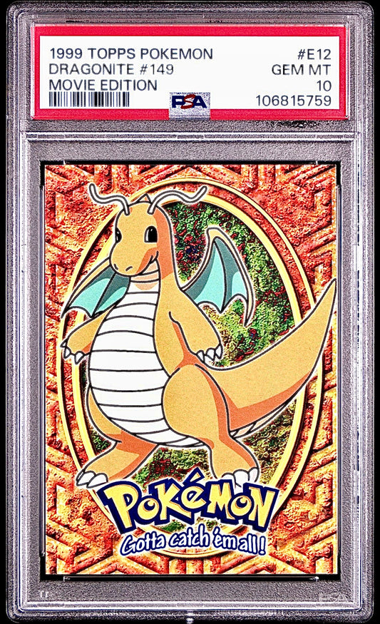 PSA 10 - Dragonite #E12 1999 TOPPS Movie Edition - Pokemon