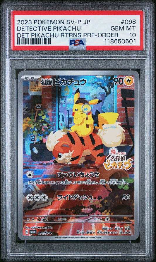 PSA 10 - Detective Pikachu 098/SV-P Japanese Pre-Order Promo - Pokemon