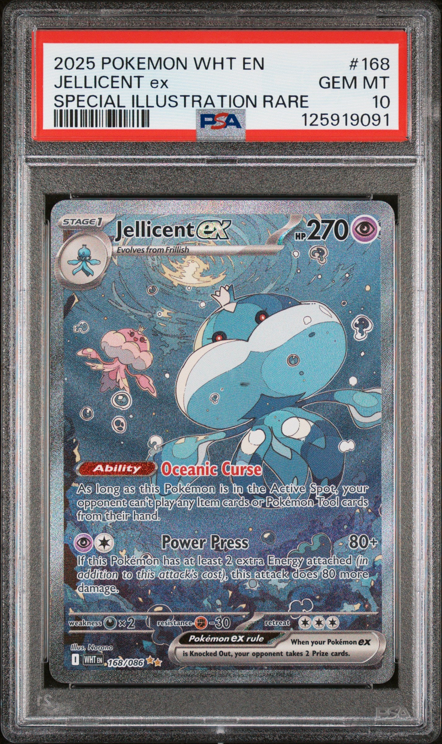 PSA 10 - Jellicent ex 168/086 SIR SV White Flare - Pokemon