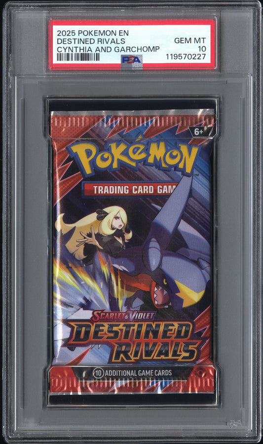 PSA 10 - Destined Rivals (Cynthia and Garchomp Art) SV Foil Pack - Pokemon