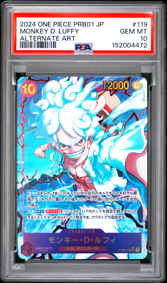 PSA 10 - Monkey D. Luffy OP05-119 SEC Alternate Japanese - One Piece
