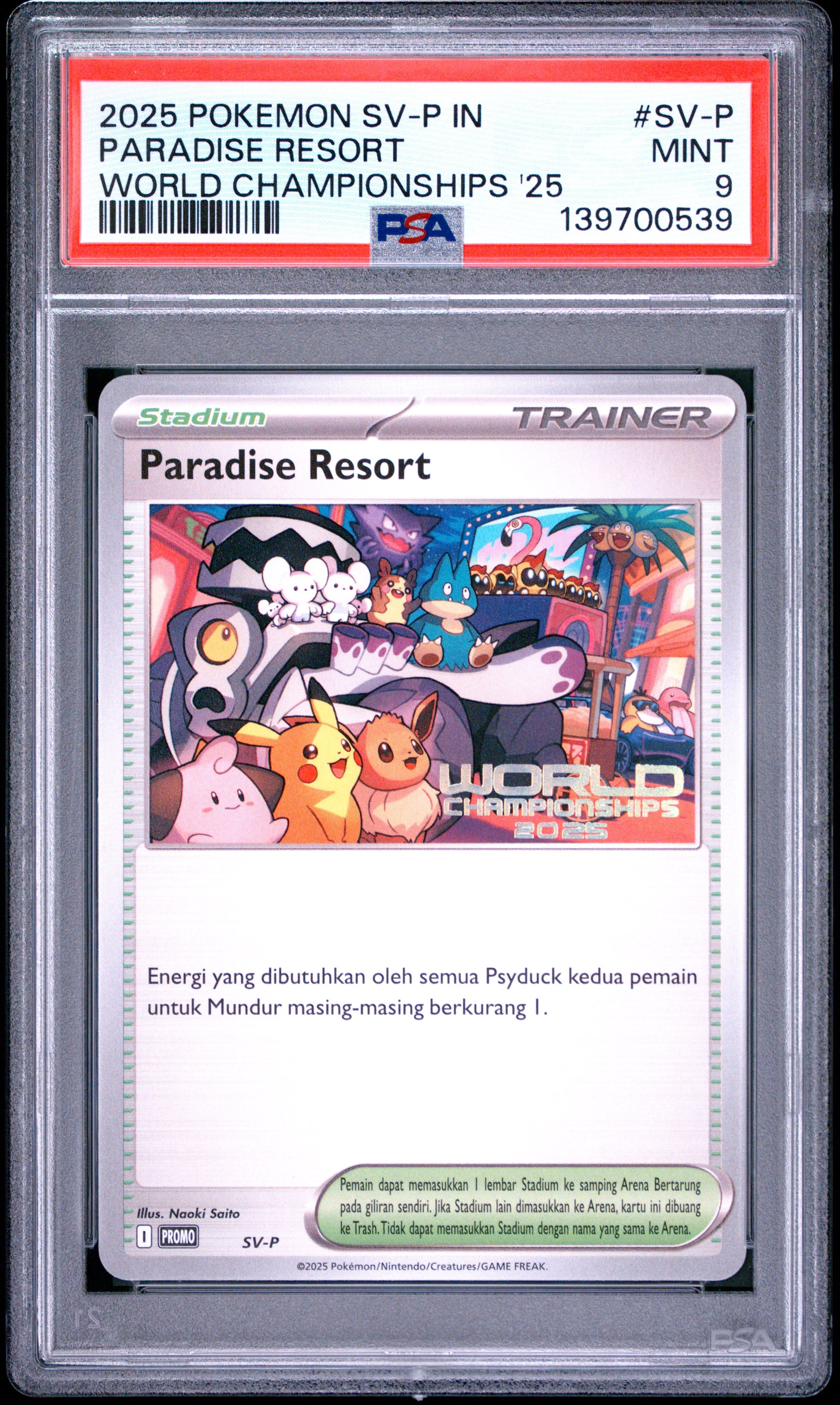 PSA 9 - Paradise Resort SV-P Indonesian World Championships '25 x539 - Pokemon