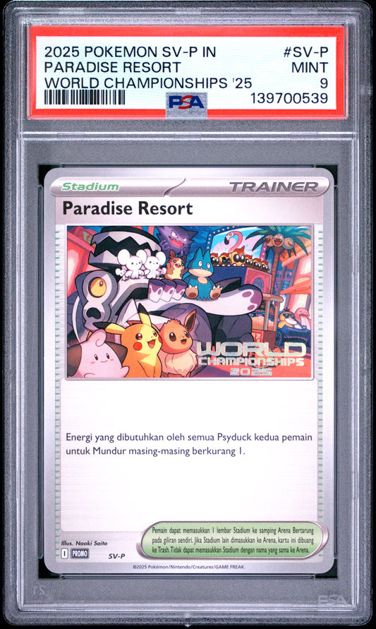 PSA 9 - Paradise Resort SV-P Indonesian World Championships '25 x539 - Pokemon