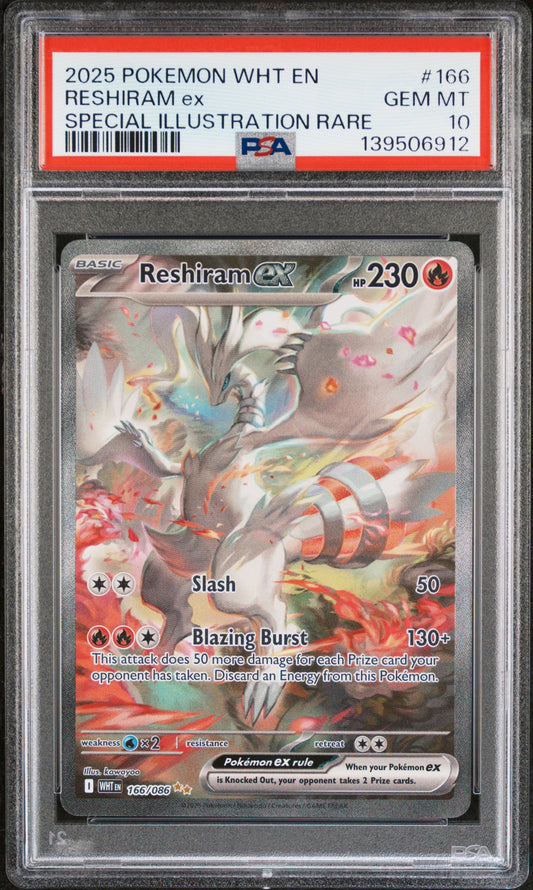 PSA 10 - Reshiram ex 166/086 SIR SV White Flare - Pokemon