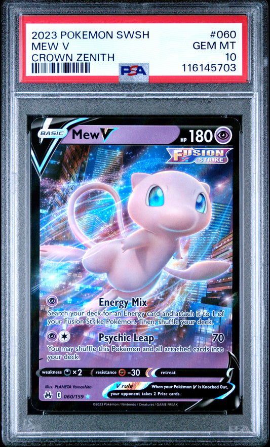 PSA 10 - Mew V 060/159 SWSH Crown Zenith - Pokemon
