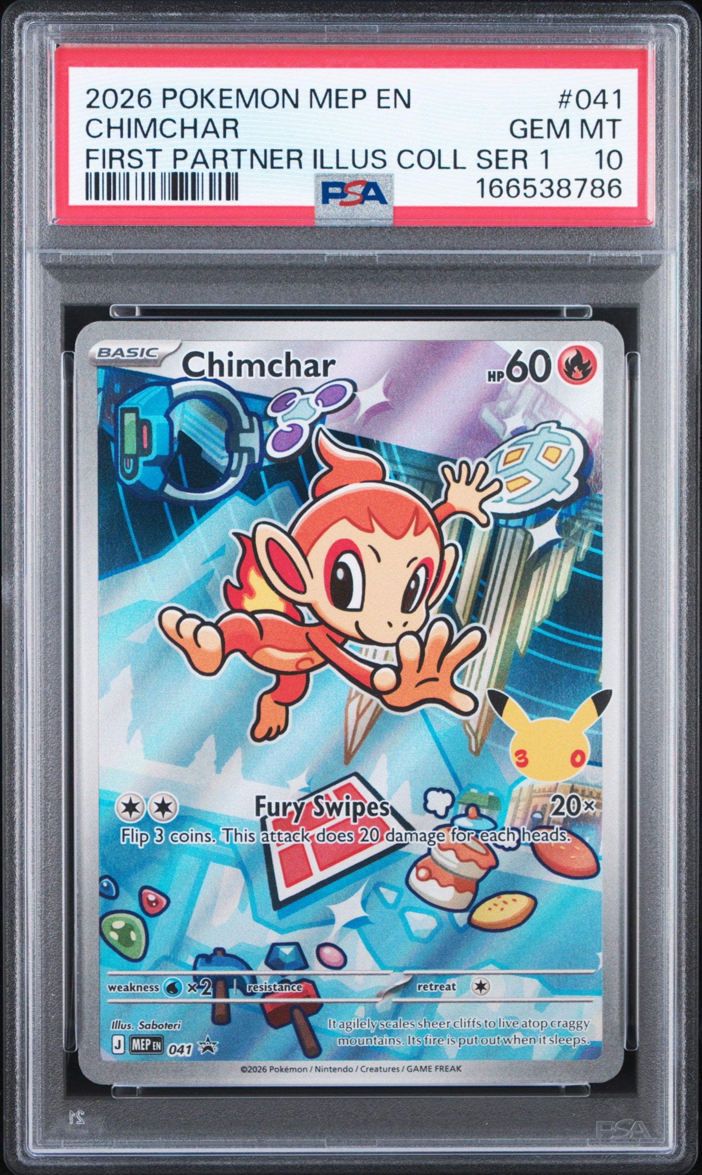 PSA 10 - Chimchar MEP041 First Partner Ilustration Coll. x786 - Pokemon