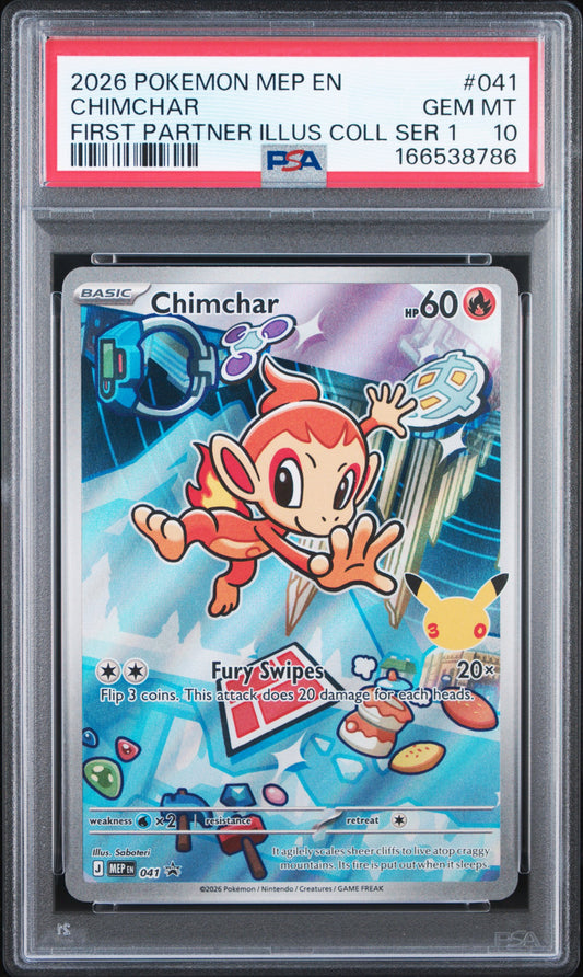 PSA 10 - Chimchar MEP041 First Partner Ilustration Coll. x786 - Pokemon