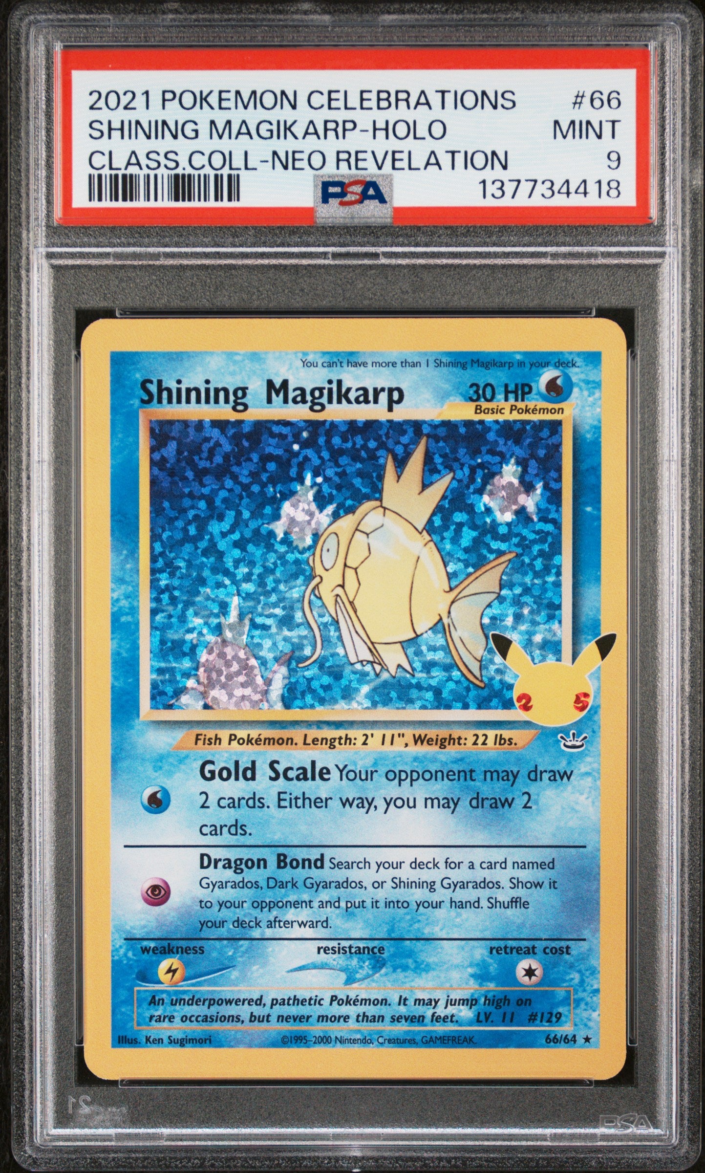 PSA 9 - Shining Magikarp 66/64 SWSH Celebrations Classic Collection - Pokemon
