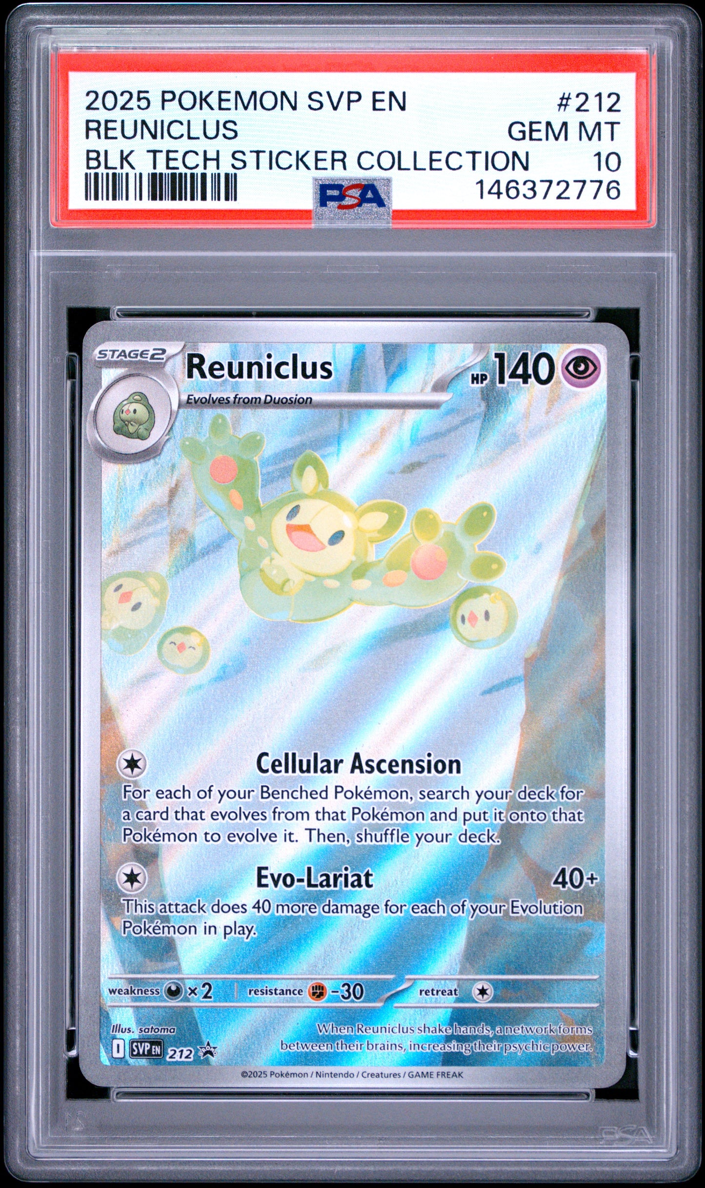 PSA 10 - Reuniclus SVP212 Black Bolt Tech Sticker Promo x776 - Pokemon