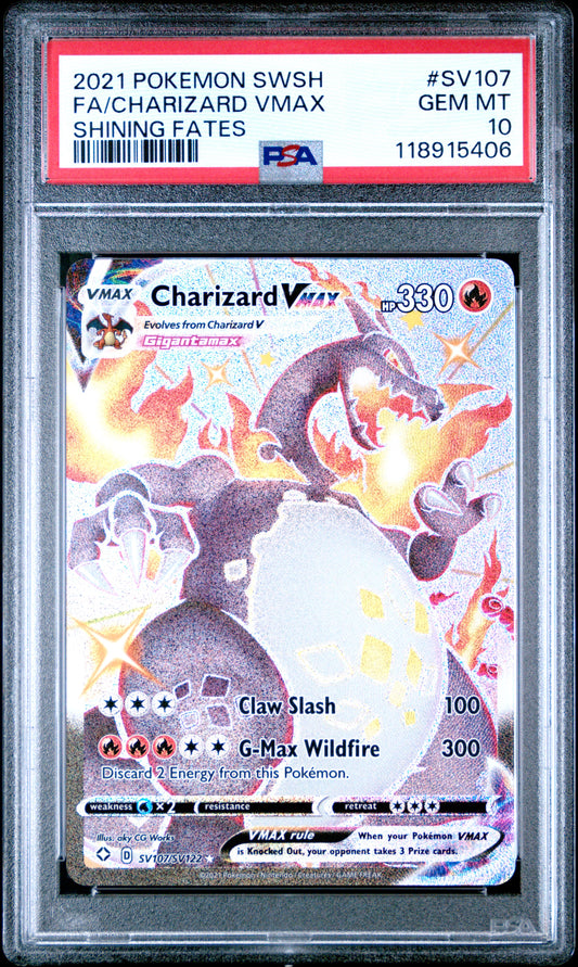PSA 10 - Charizard VMAX SV107/SV122 SWSH Shining Fates - Pokemon