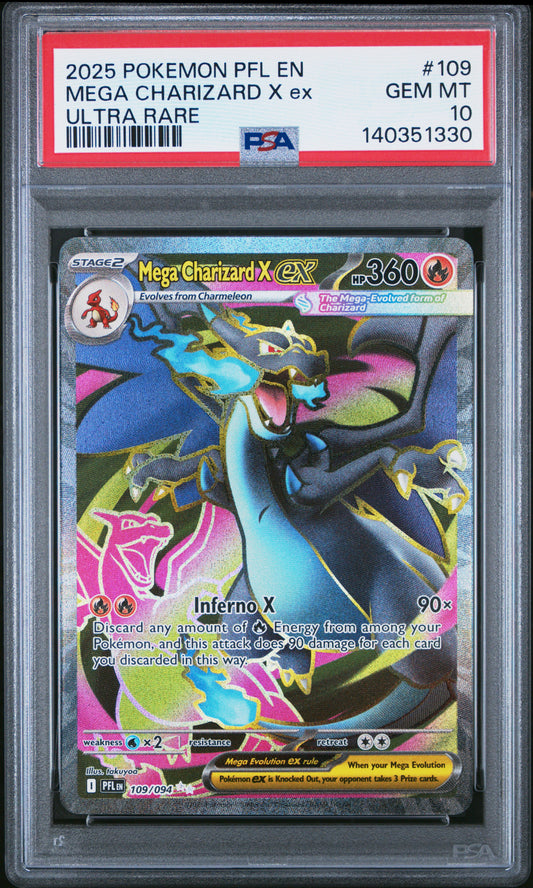 PSA 10 - Mega Charizard X ex 109/094 MEG Phantasmal Flames - Pokemon