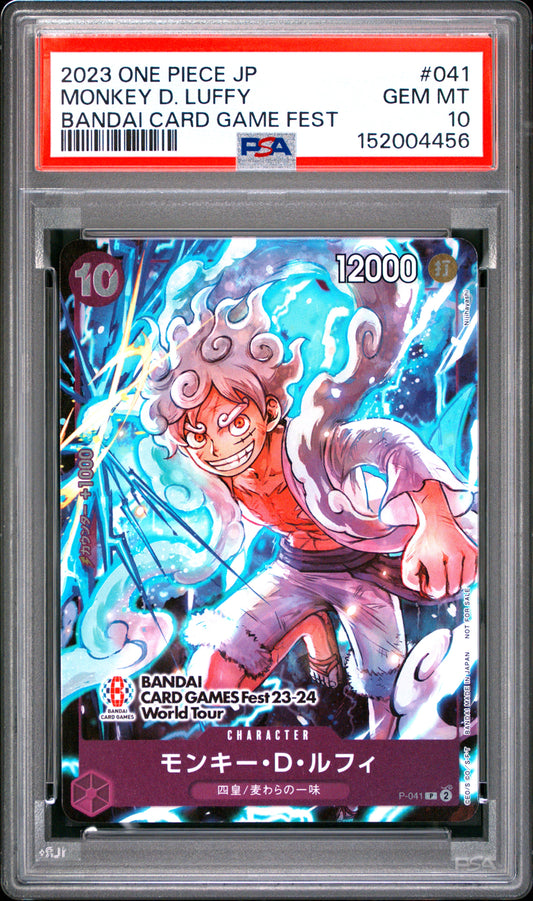 PSA 10 - Monkey D. Luffy P-041 Bandai Card Game Fest Japanese - One Piece