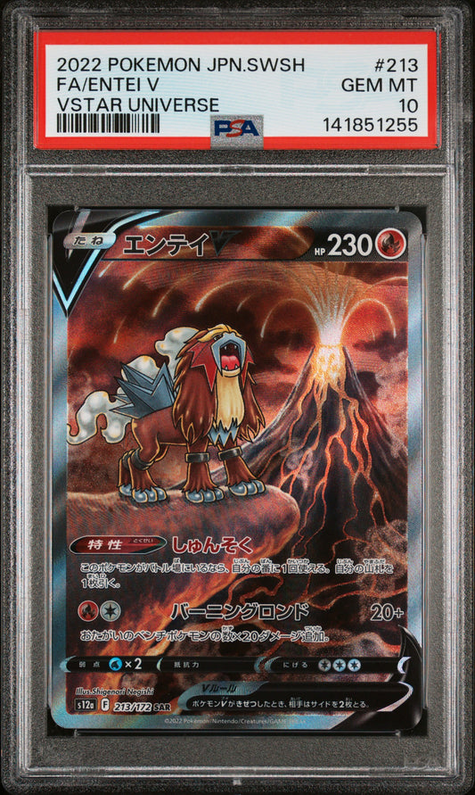 PSA 10 - Entei V 213/172 SAR s12a VSTAR Universe x255 - Pokemon