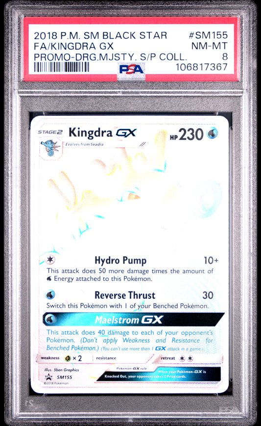 PSA 8 - Kingdra GX SM155 Dragon Majesty Special Collection Promo - Pokemon