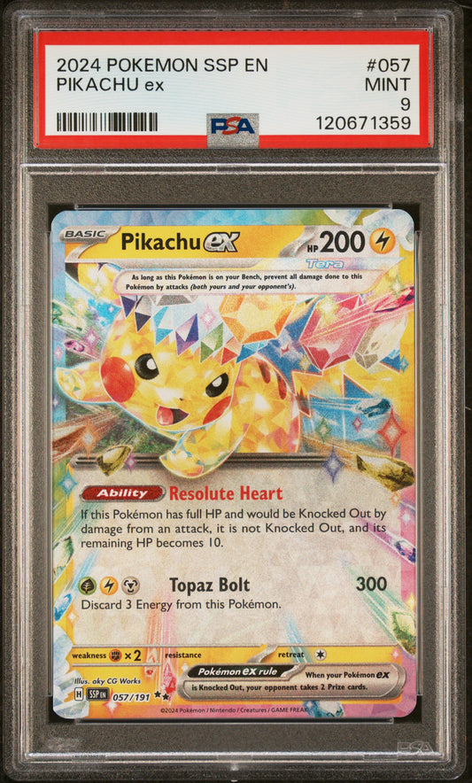 PSA 9 - Pikachu ex 057/191 SV Surging Sparks - Pokemon