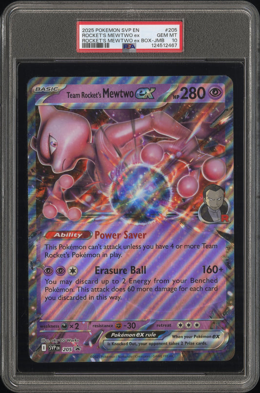 PSA 10 - Rocket's Mewtwo ex SVP205 JUMBO Collection Box Promo - Pokemon