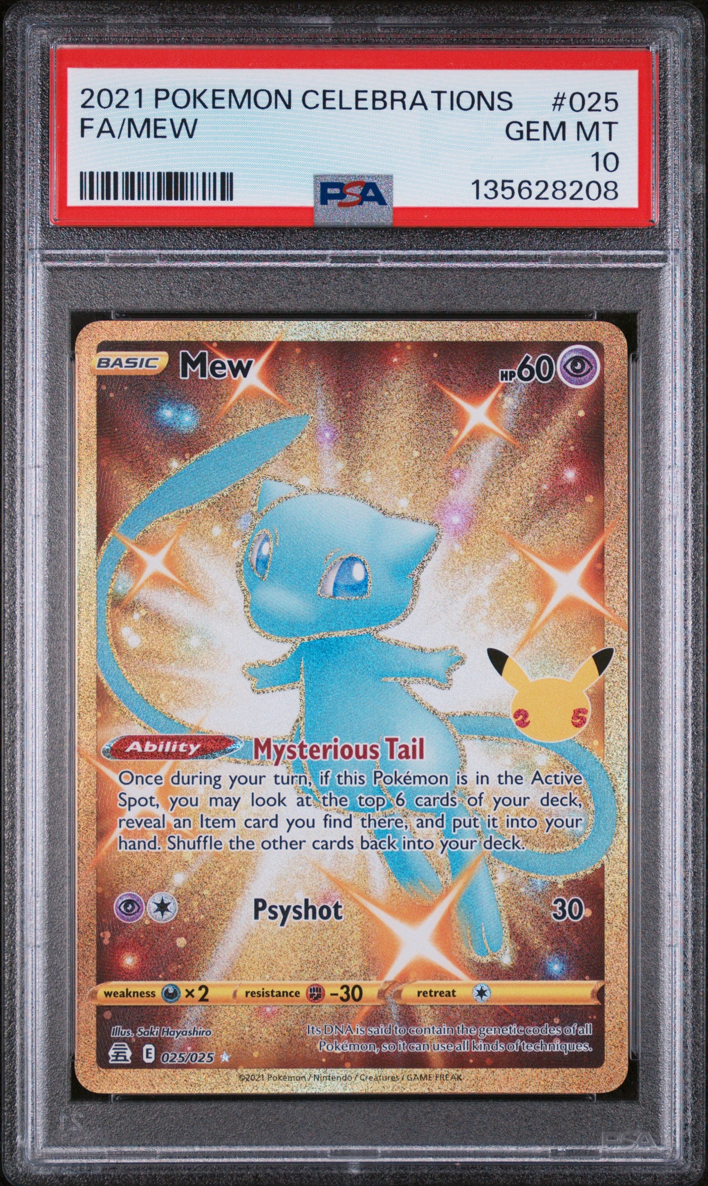 PSA 10 - Mew 025/025 SWSH 25th Celebrations Classic - Pokemon