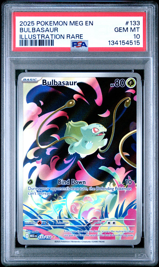PSA 10 - Bulbasaur 133/132 Illustration Rare MEG Mega Evolutions - Pokemon