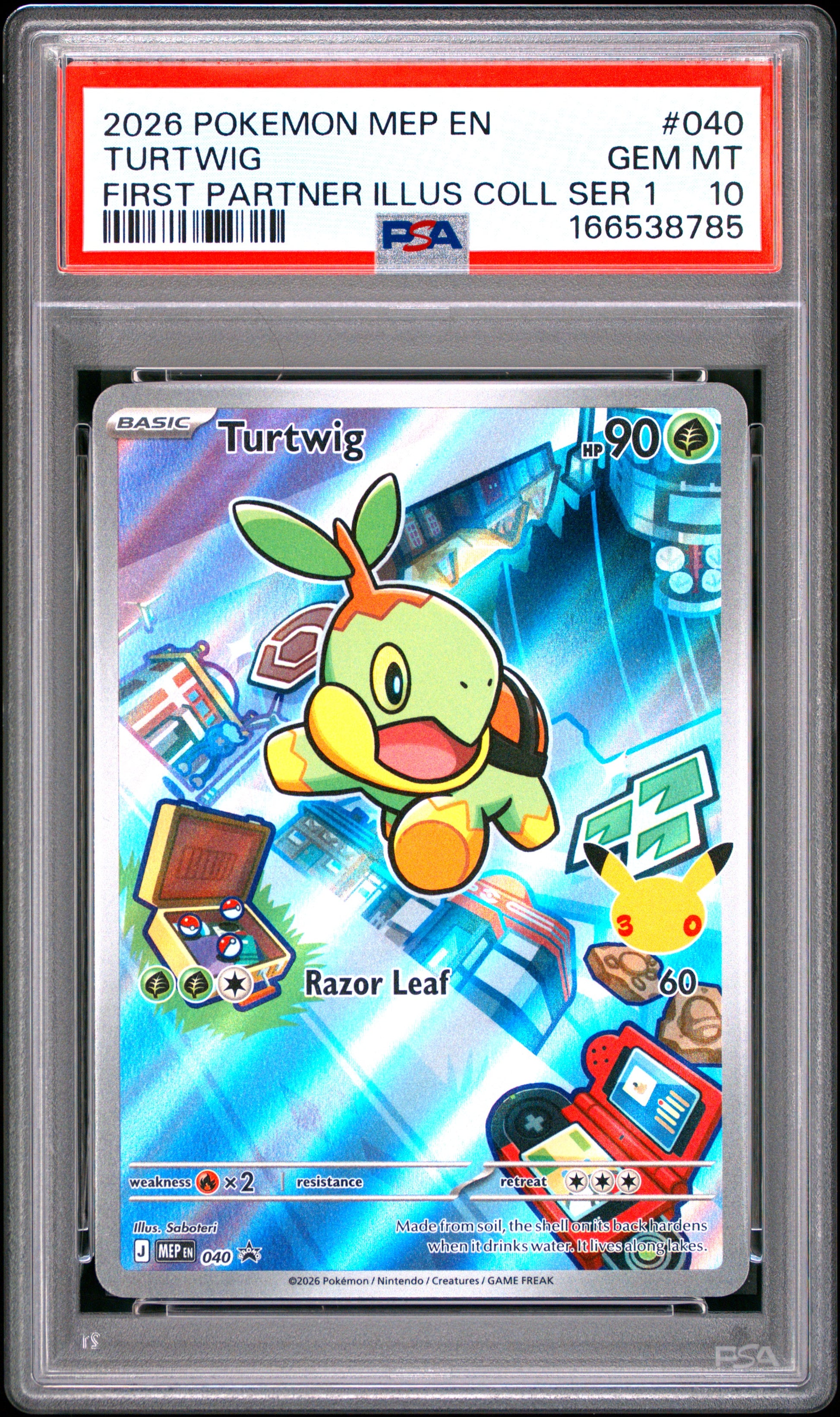 PSA 10 - Turtwig MEP040 First Partner Ilustration Coll. x785 - Pokemon
