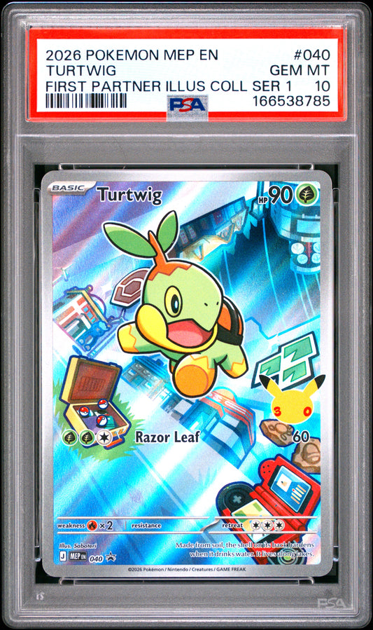 PSA 10 - Turtwig MEP040 First Partner Ilustration Coll. x785 - Pokemon