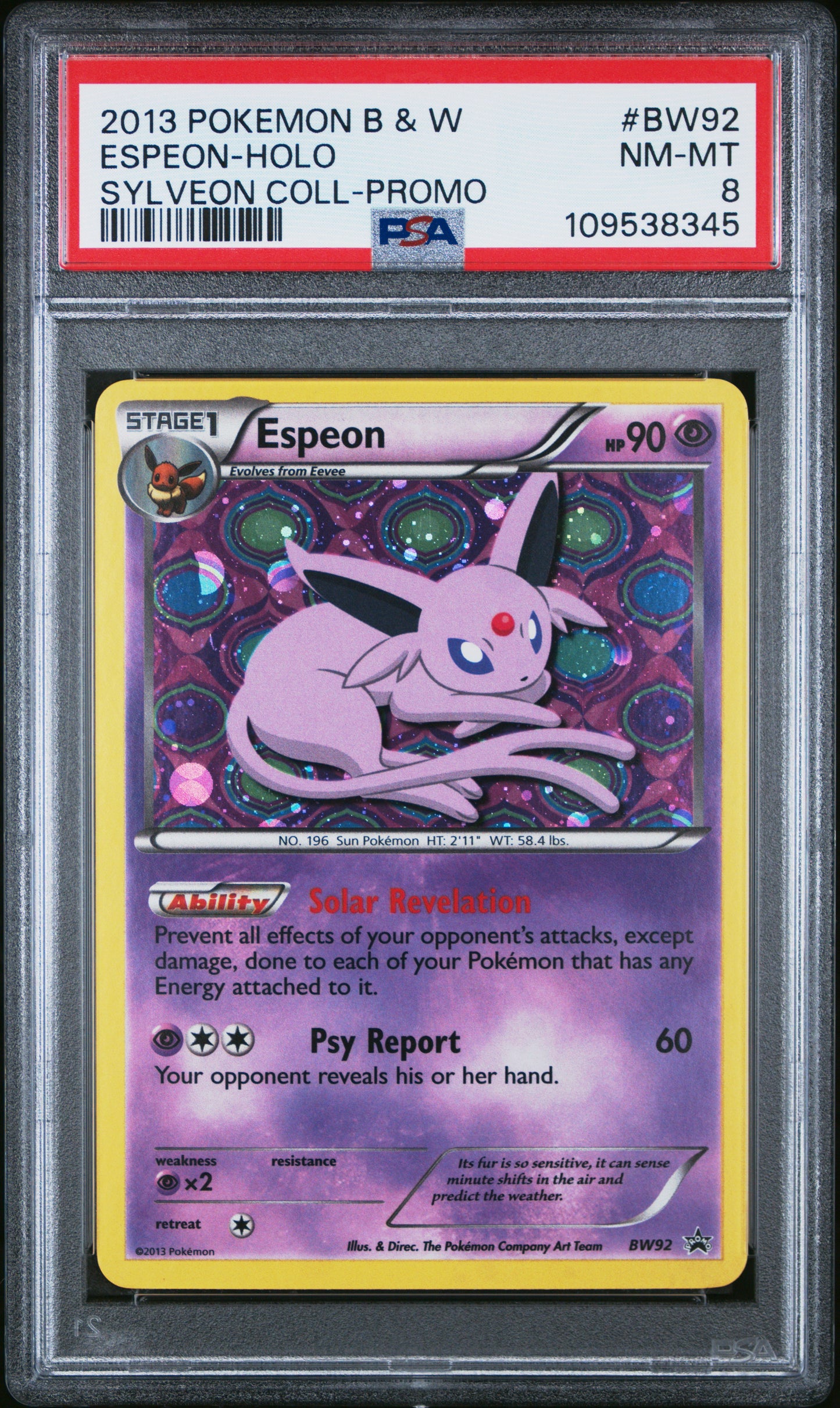 PSA 8 - Espeon Holo BW92 Sylveon Collection Promo - Pokemon