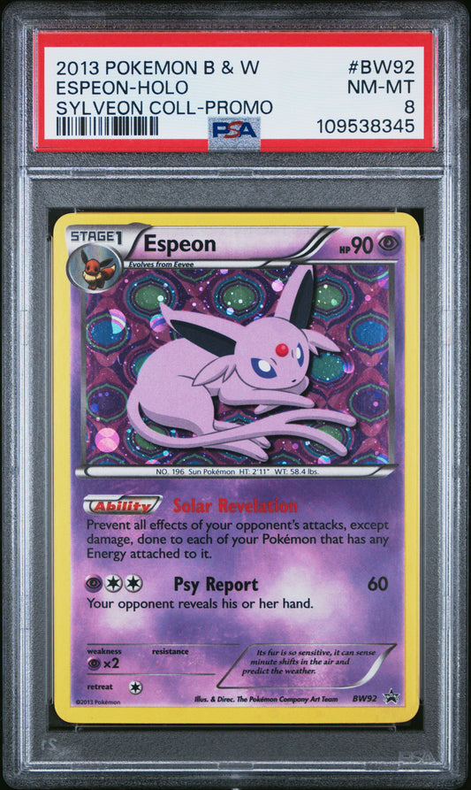 PSA 8 - Espeon Holo BW92 Sylveon Collection Promo - Pokemon