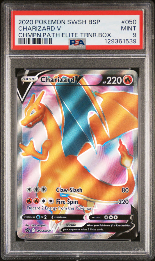 PSA 9 - Charizard V SWSH050 Champions Path ETB Promo - Pokemon