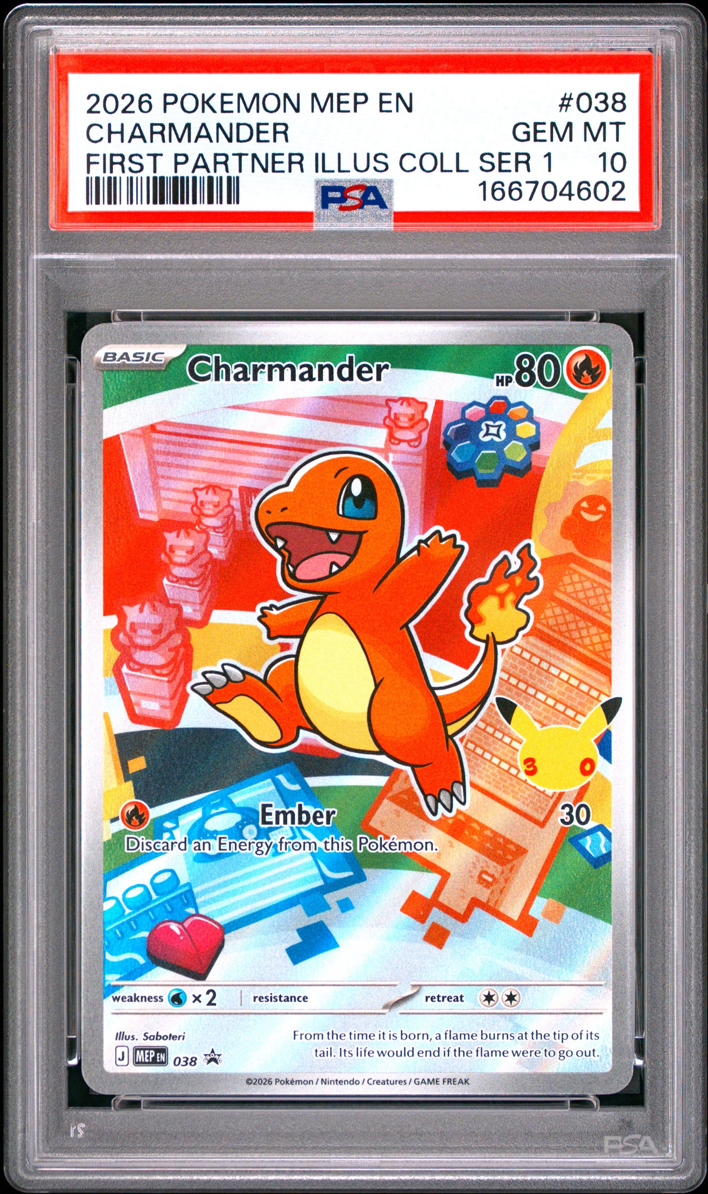 PSA 10 - Charmander MEP038 First Partner Illustration Coll. Promo x602 - Pokemon