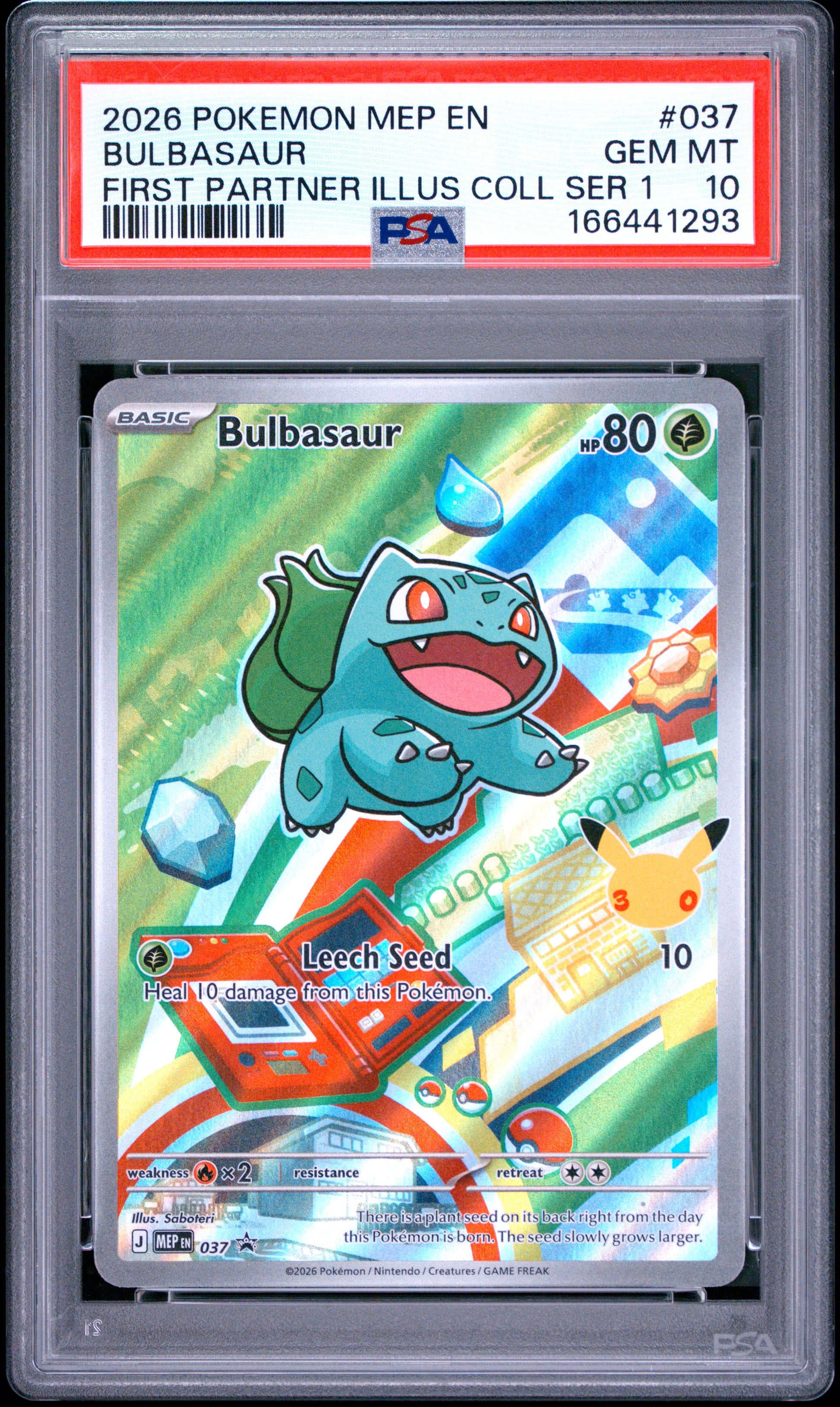 PSA 10 - Bulbasaur MEP037 First Partner Ilustration Coll. x293 - Pokemon