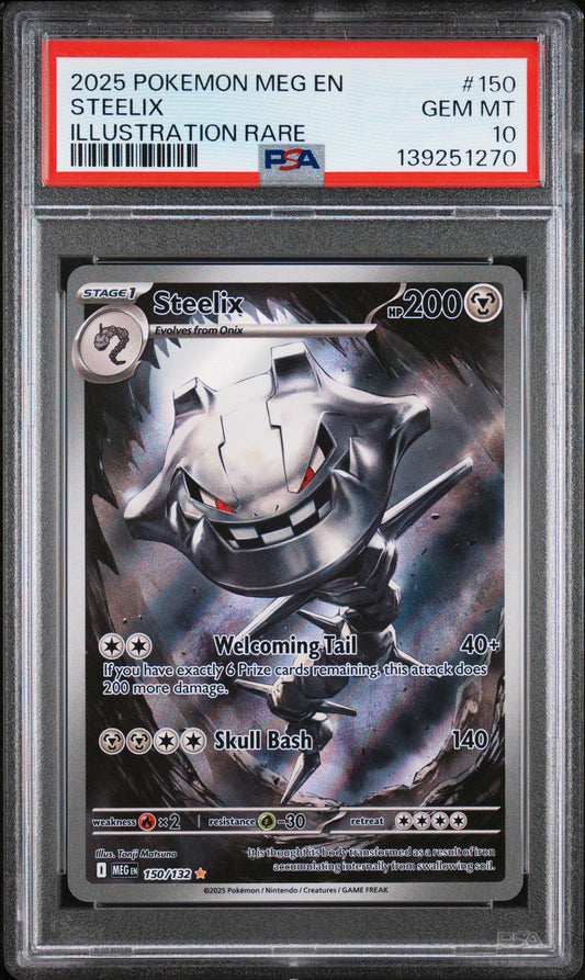 PSA 10 - Steelix 150/132 Illustration Rare 150/132 MEG Mega Evolutions - Pokemon