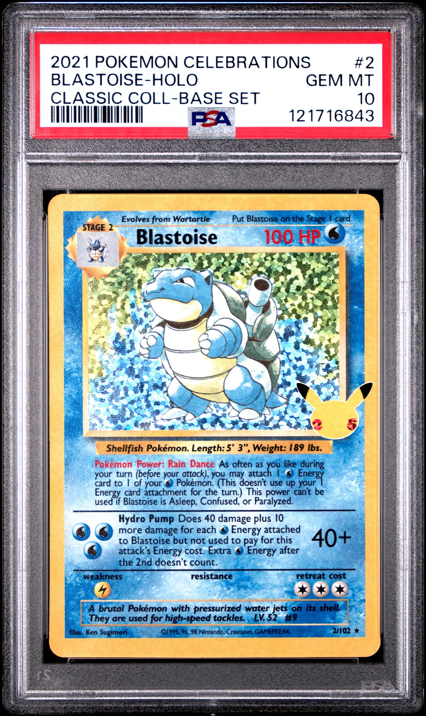 PSA 10 - Venusaur Charizard Blastoise [SEQ] SWSH Celebrations Classic - Pokemon