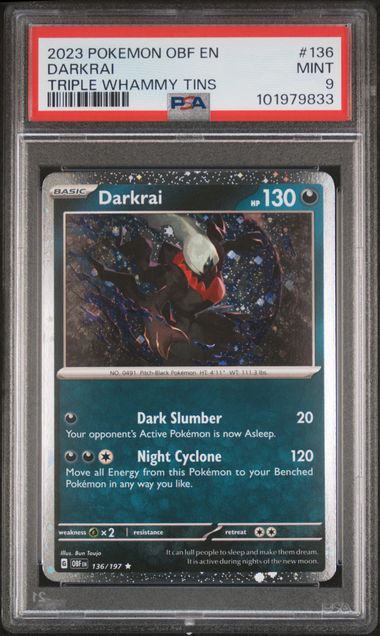PSA 9 - Darkrai 136/197 Triple Whammy Tins - Pokemon