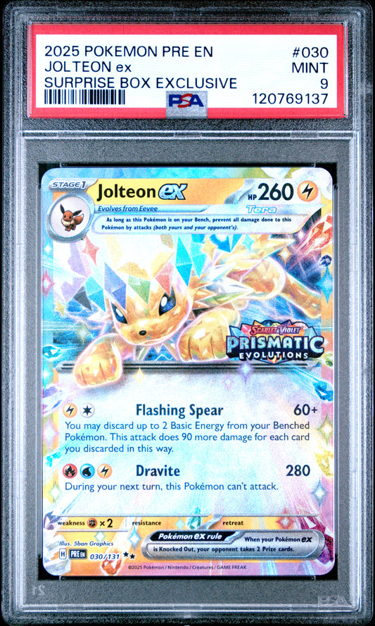 PSA 9 - Jolteon ex 030/131 SV Prismatic Evolutions Surprise Box Promo - Pokemon