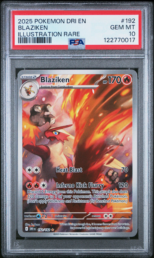 PSA 10 - Blaziken 192/182 Illustration Rare SV Destined Rivals - Pokemon