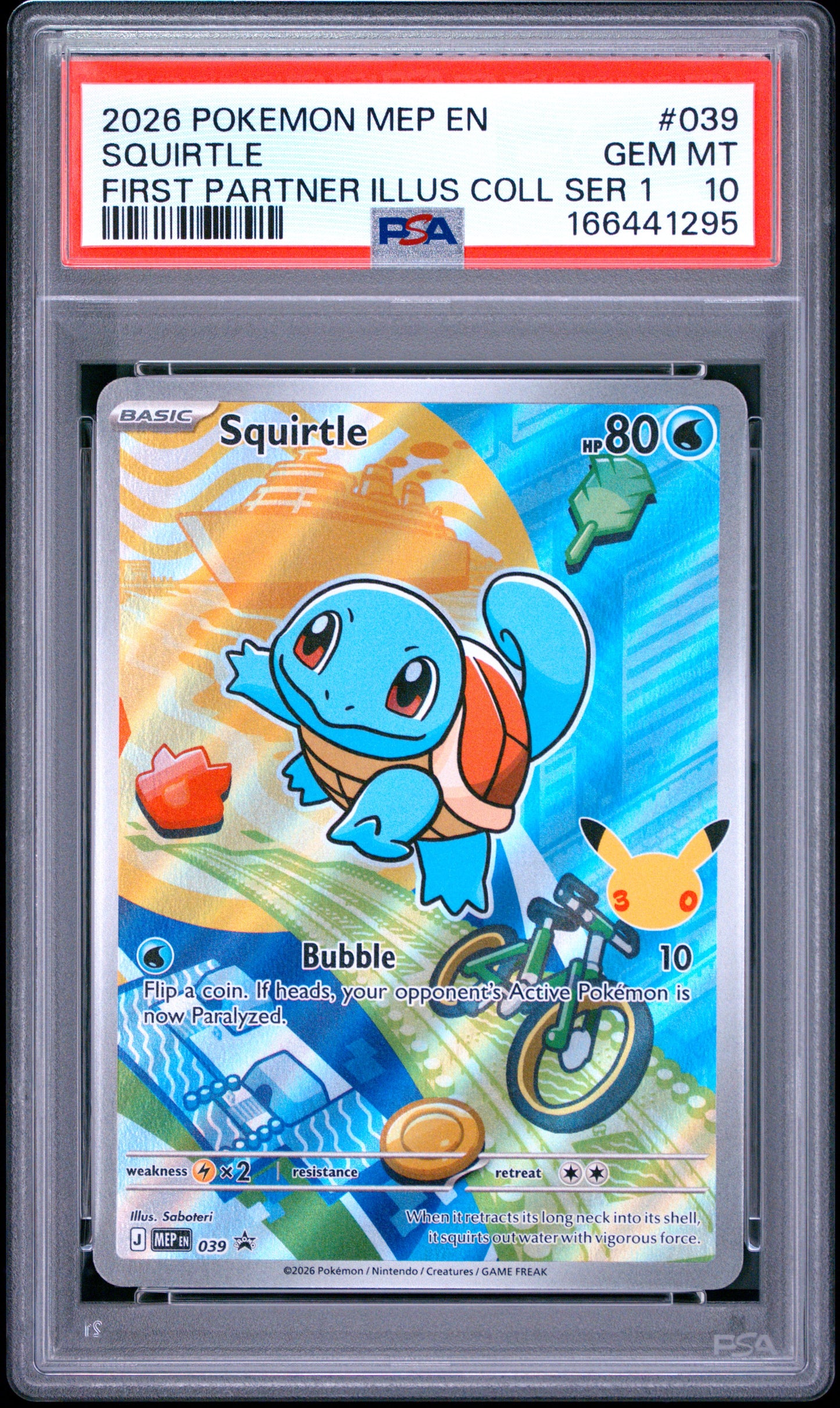 PSA 10 - Squirtle MEP039 First Partner Ilustration Coll. x295 - Pokemon