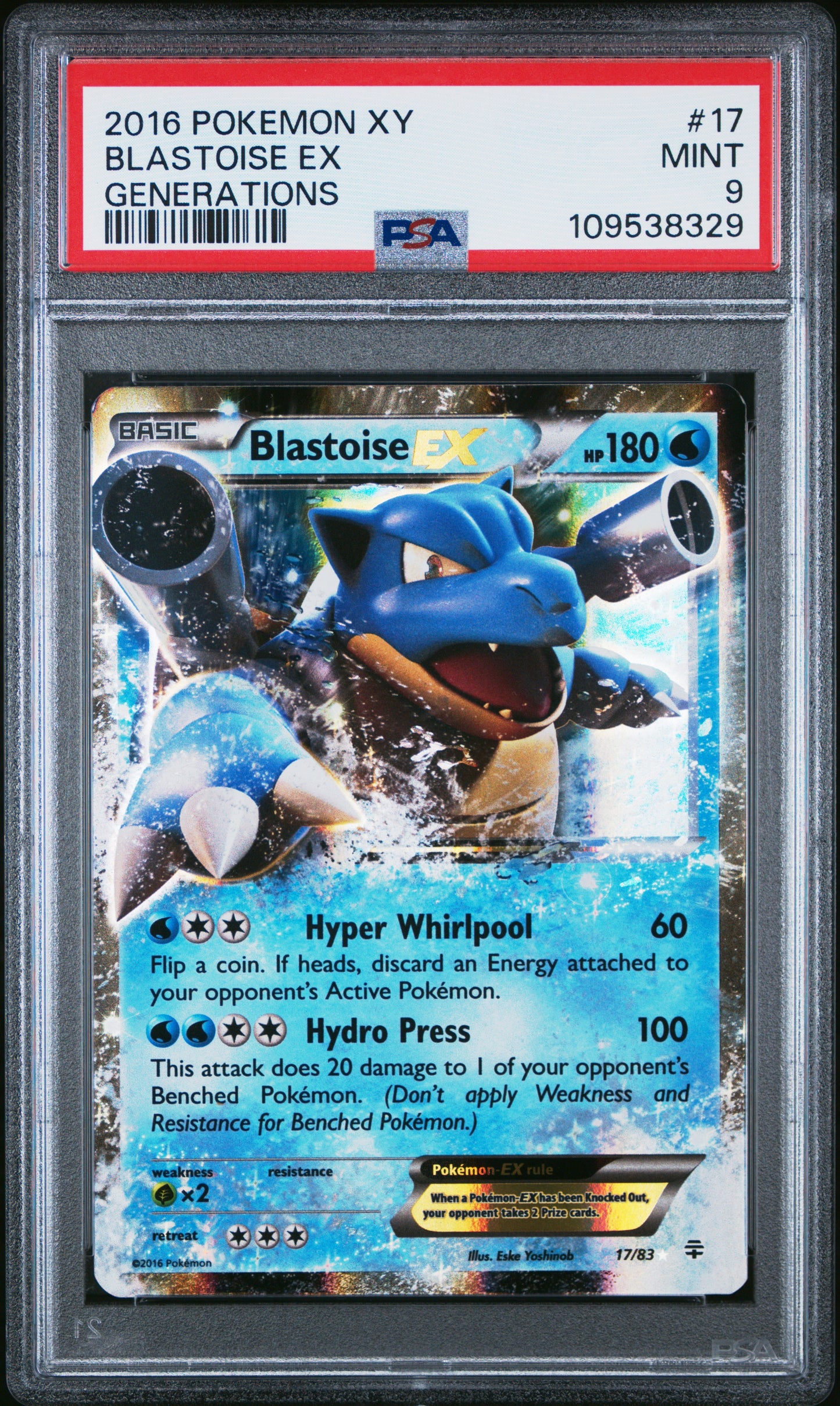 PSA 9 - Blastoise EX 17/83 XY Generations - Pokemon